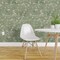 Pre-Pasted Wallpaper 2FT Wide Impressionist Spring Bloom Sage Green Floral Botanical Nature Leaf Delicate Custom Pre-pasted Wallpaper by Spoonflower